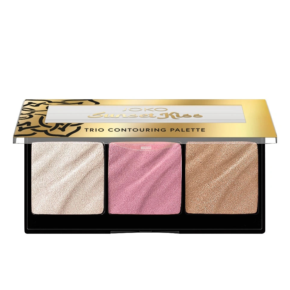 JOKO Sunset Kiss Veido kontūravimo paletė - skaistalai, iluminatorius ir bronzeris