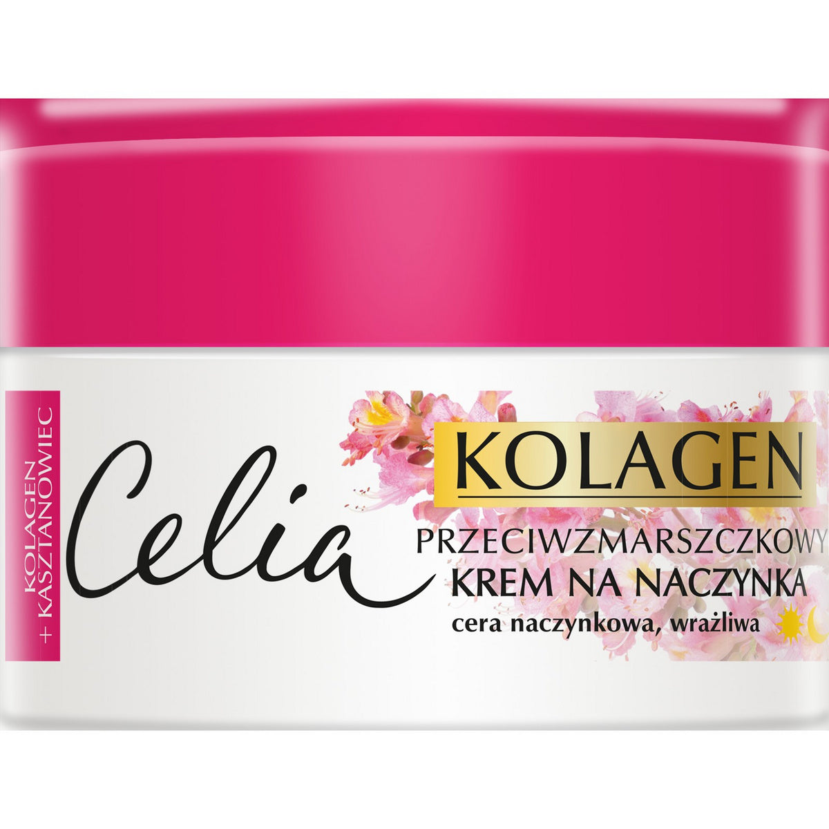 CELIA Kolagen Priešraukšlinis kremas jautriai kapiliarinei odai su kaštonu 50 ml