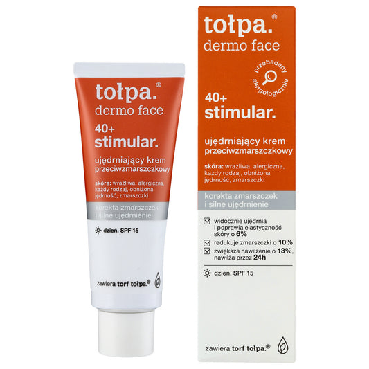 TOŁPA Dermo Veido Stimular 40+ Stangrinantis Kremas prieš raukšles SPF15 dienai 40 ml