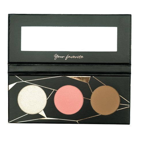 IBRA Paletė veido kontūravimui Contour Kit (rausva, bronzeris, highlighteris) 1 vnt.