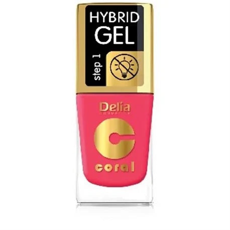 DELIA COSMETICS Coral Hybrid Gel Lakas hibridinis nagams 102 Romantic Rose 11 ml