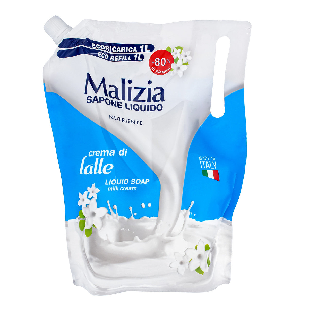 MALIZIA Skystas muilas Cream di Latte Mleczna pianka - papildymas 1000 ml