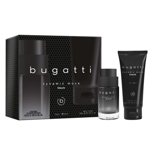 BUGATTI Dovanų rinkinys vyrams Dynamic Move Black (toaletinis vanduo 100ml + dušo gelis 200ml)