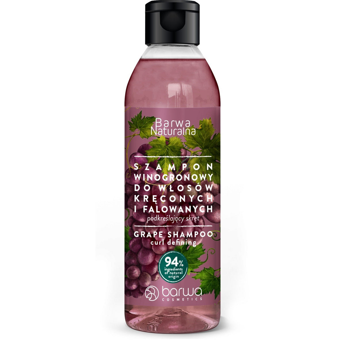 BARWA Natūralus Vynuogių Šampūnas, pabrėžiantis garbanų formą 300ml