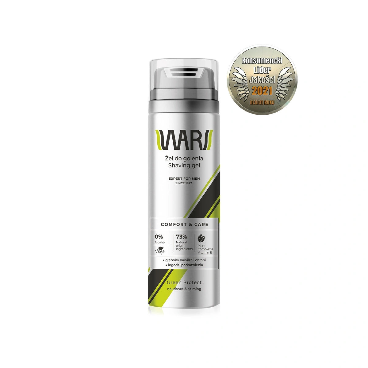 Wars Expert for Men Skutimosi gelis Comfort & Care - Augalų kompleksas ir vitaminas E 200ml