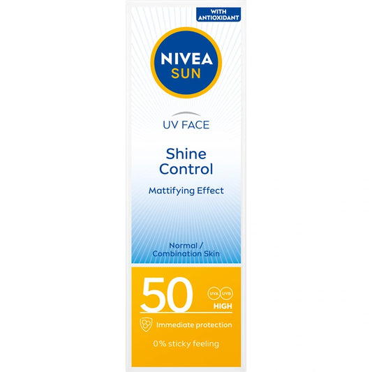 NIVEA SUN Shine Control Matinis kremas veidui SPF50 50 ml