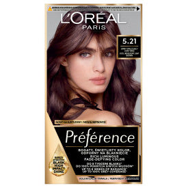 LOREAL Preference Plaukų dažai 5.21 Šaltas Opalizuojantis Šviesus Rudas