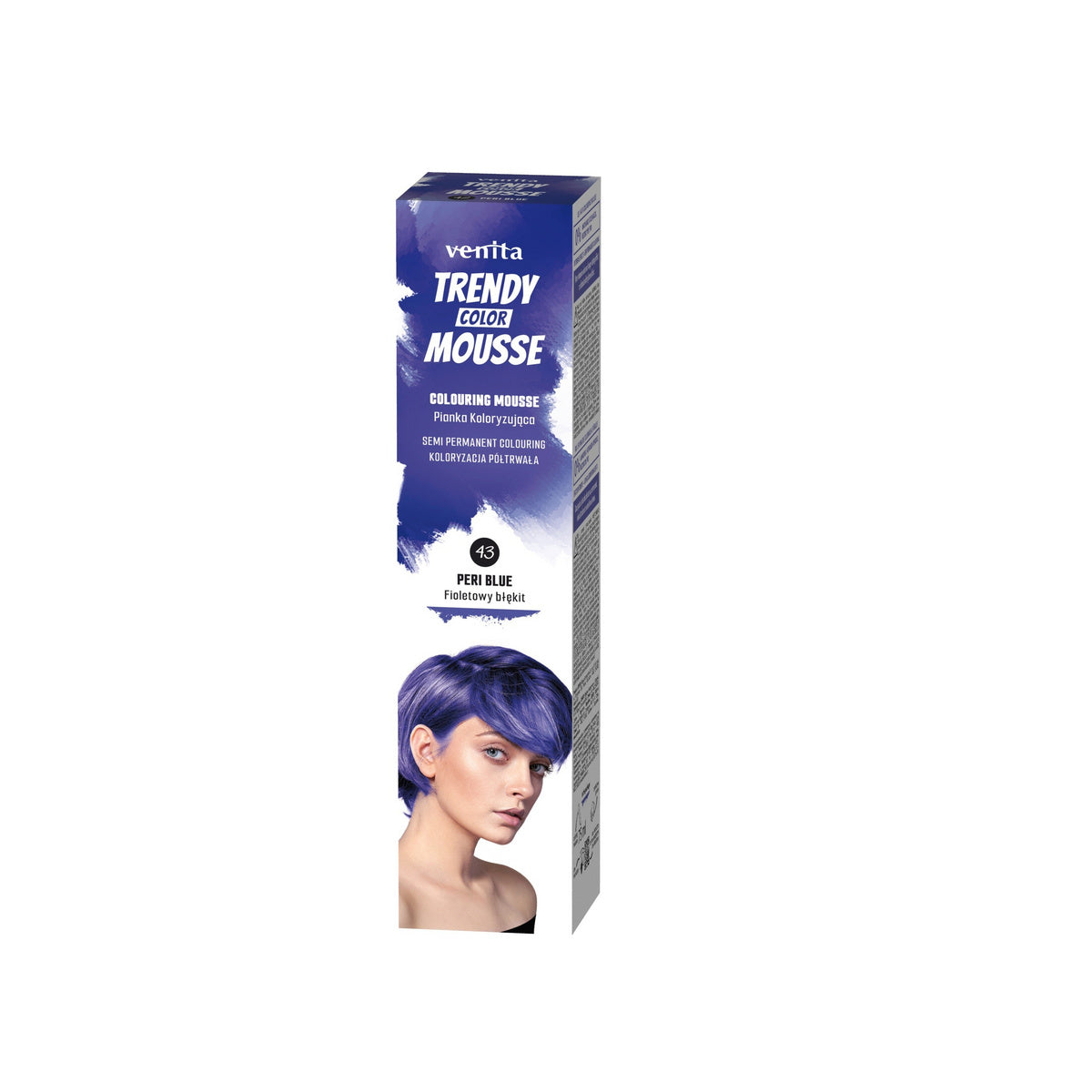VENITA Trendy Color Mousse Plaukų spalva - 43 Peri Blue (Violetinis Mėlynas) 75ml