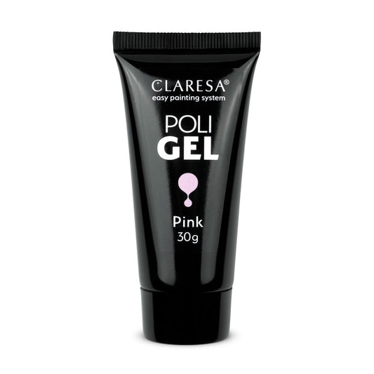 CLARESA Poli Gel Statybinis gelis nagams - Rausvas 30g