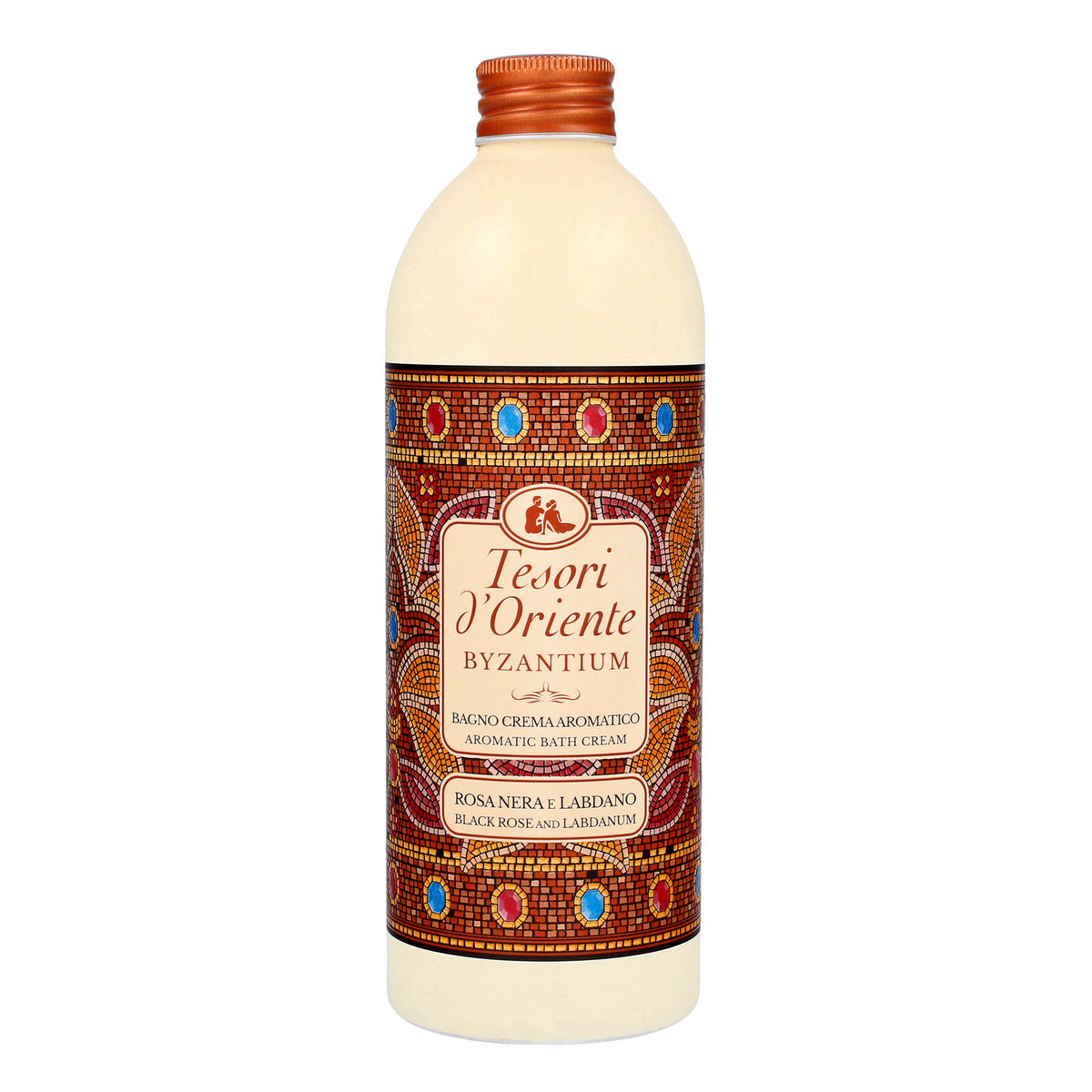 TESORI D'ORIENTE Kreminis vonios skystis Byzantium - Juodoji rožė & Labdanum 500ml