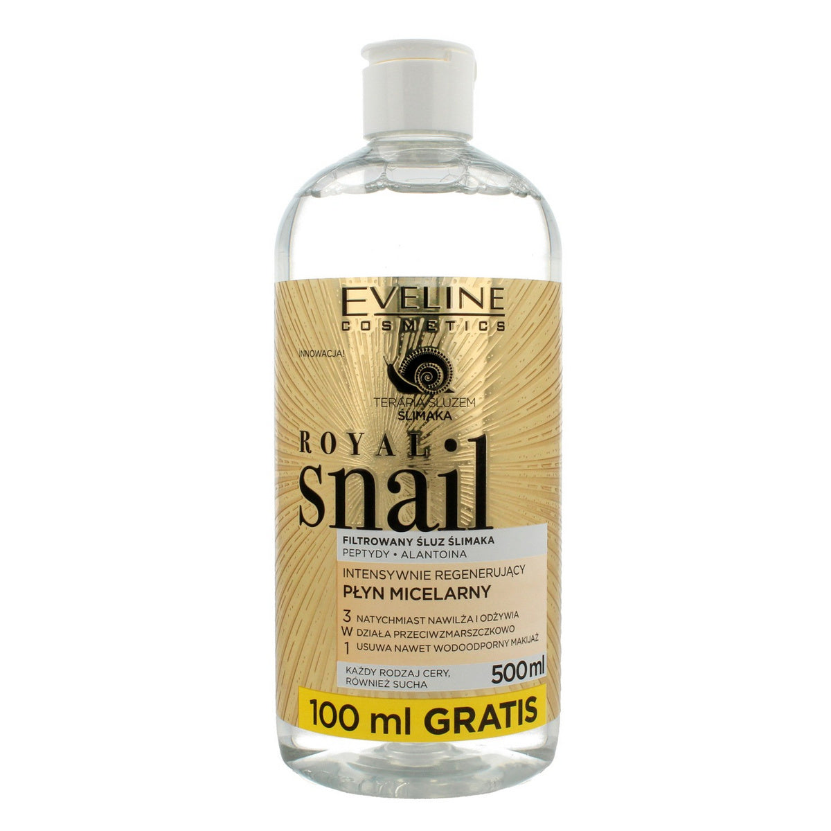 EVELINE Royal Snail Miceliniai skystis intensyviai regeneruojantis 3w1 500 ml