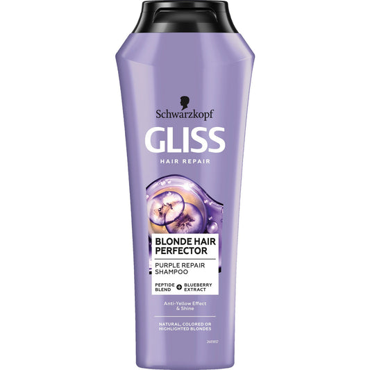 Schwarzkopf Gliss Hair Repair Purple Šampūnas plaukams blondinėms ir šviesintiems 250ml