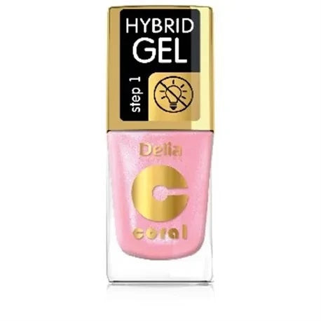 DELIA Coral Hybrid Gel Lakier hibridinis nagų lakas 100 Pink Pudding 11 ml