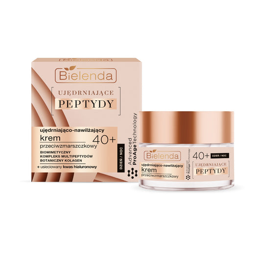 BIELENDA UJĘDRNIAJĄCE PEPTYDY 40+ Drėkinantis- Stangrinantis Kremas nuo raukšlių 50ml