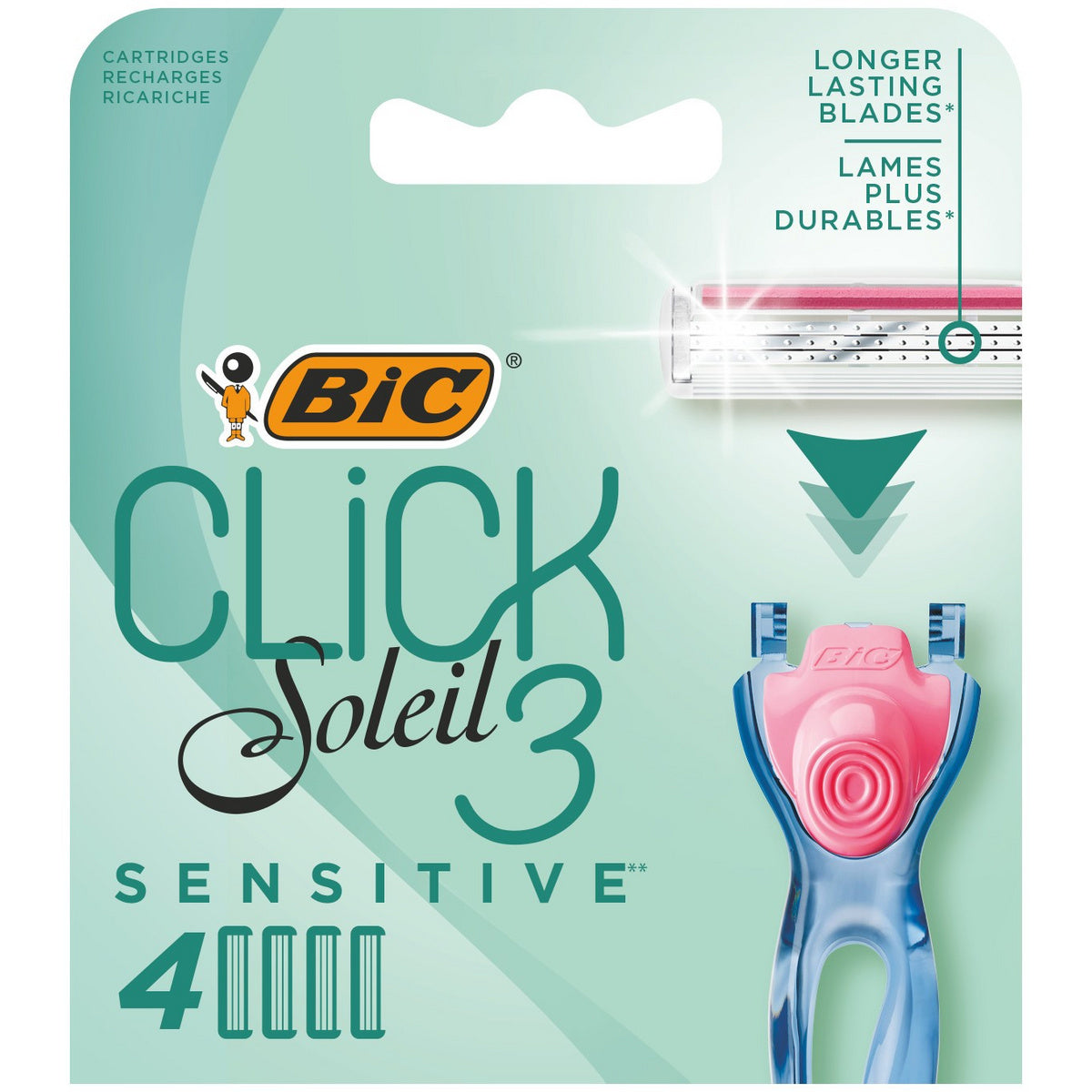 Bic System Įdėklai mašinėlei Click Soleil 3 Sensitive 1op.-4vnt