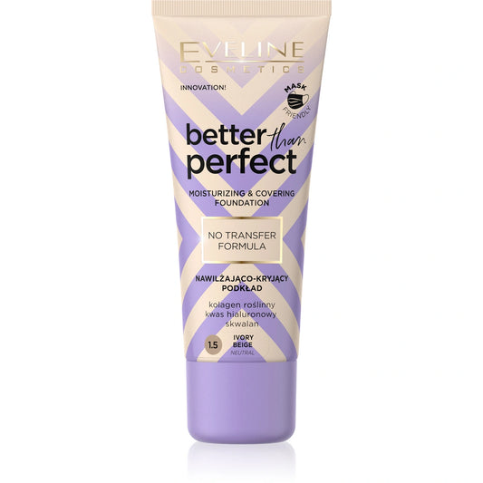 EVELINE Better Than Perfect Drėkinamasis-krytinys makiažo pagrindas nr. 1.5 Ivory Beige (neutral) 30 ml