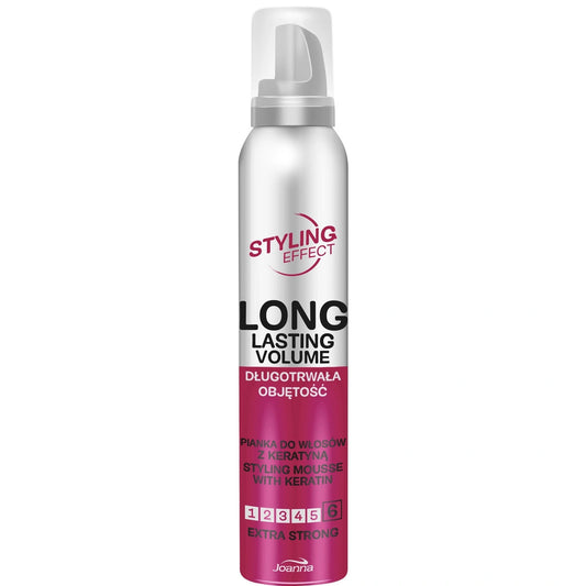 JOANNA Styling Effect Plaukų putos su keratinu Ilgalaikė apimtis - ekstra stiprumo 150 ml