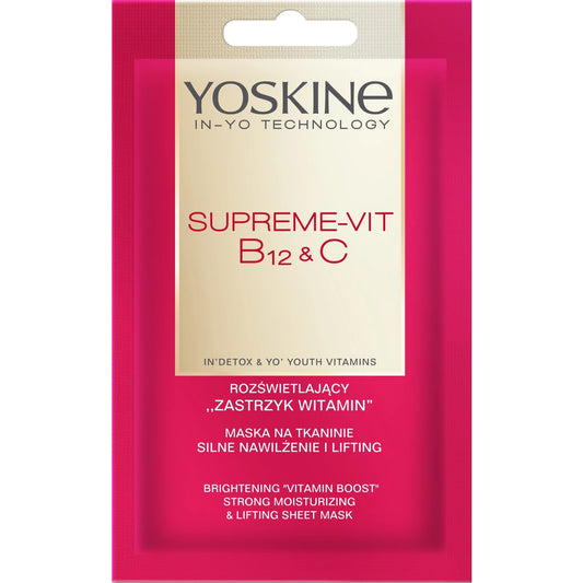 YOSKINE Supreme-Vit B12&C Šviesą atspindinti kaukė audinyje