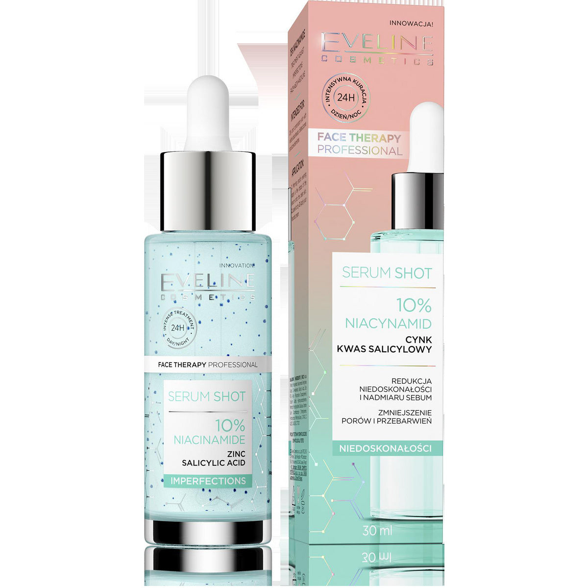 EVELINE Veido terapija Profesionalus serumas šūvis Probleminių odos sprendimas - 10% Niacinas 30 ml