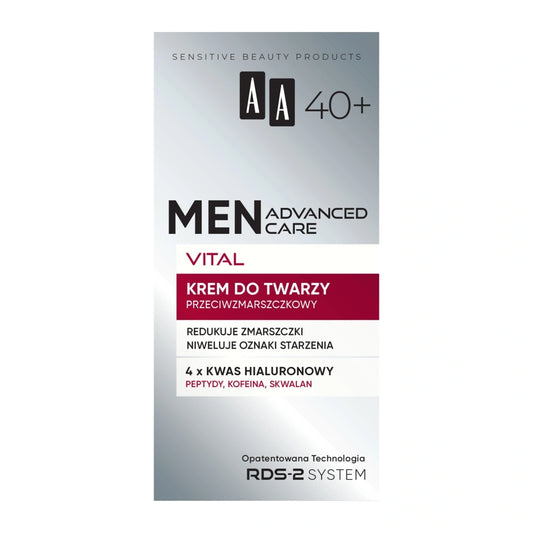 AA Men Advanced Care Vital Kremas veidui prieš raukšles vyrams 40+ 50 ml