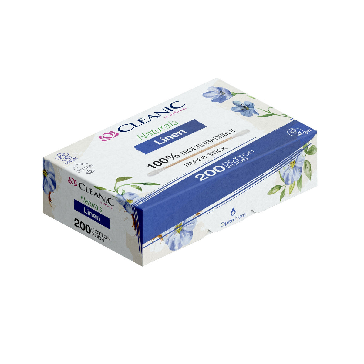 Cleanic Higieniniai pagaliukai Naturals Linas 1op.-200vnt