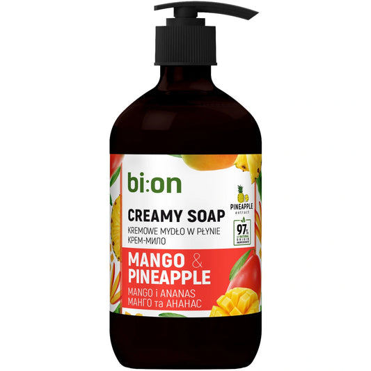 BIO NATURELL Kreminis skystas muilas su pompa Mango ir Ananasas 473 ml