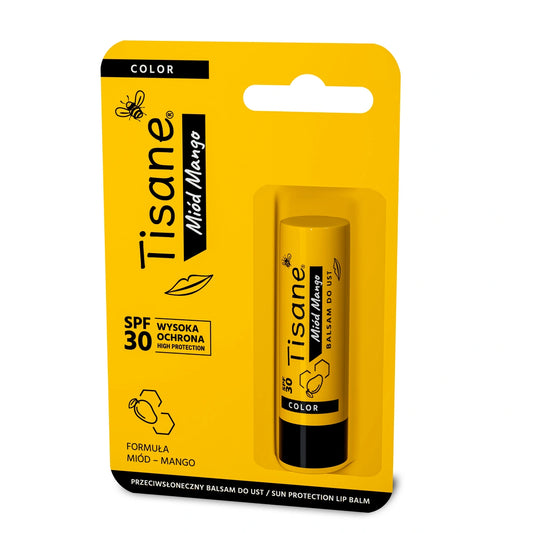 TISANE Spalvota lūpų balzamas - Medus Mango SPF 30 5,1 g