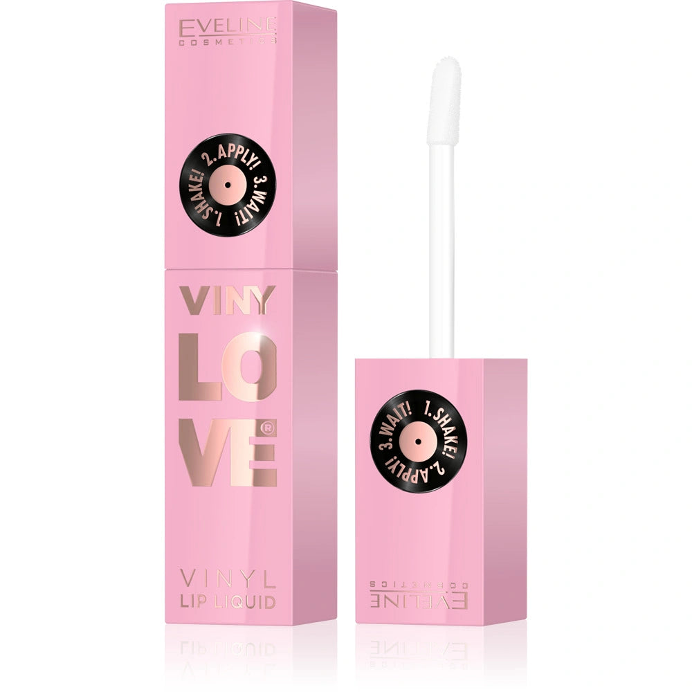 EVELINE Vinylove Ilgalaikė skysta lūpų dažai su vinilo efektu 01 Pinky 4 ml