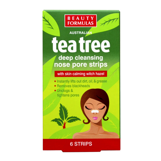 Beauty Formulas Tea Tree Giluminiai nosies pleistrai 1op-6vnt