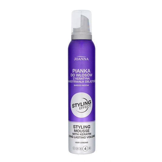 JOANNA Styling Effect Plaukų putos su keratinu Ilgalaikė apimtis - labai stipri 150 ml
