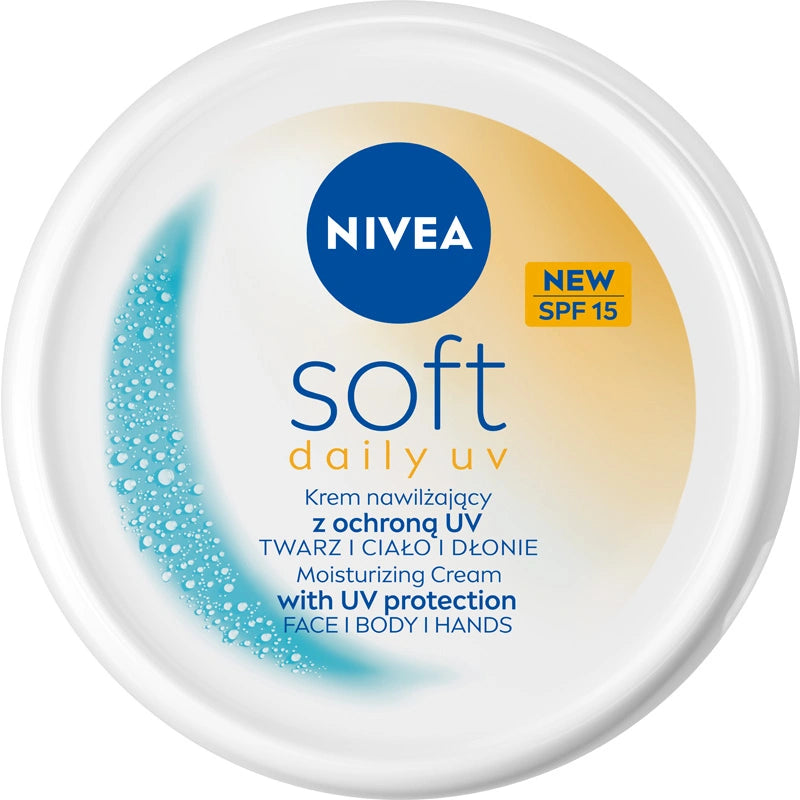 NIVEA Soft Dieninis UV Kremas intensyviai drėkinantis SPF15 veidui, kūnui ir rankoms 100 ml