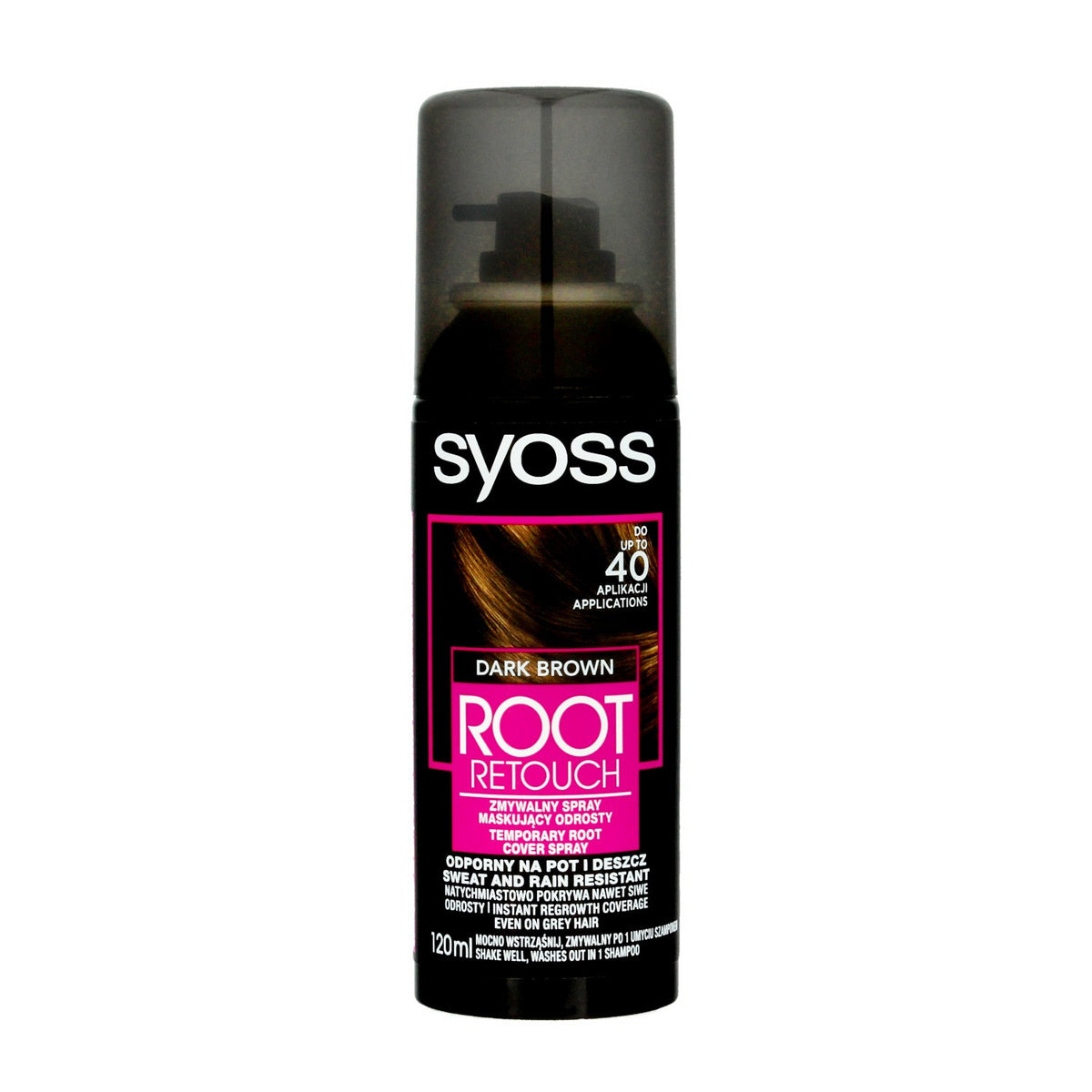 Syoss Root Retoucher Spray maskuojantis šaknis - Tamsiai rudas 120ml