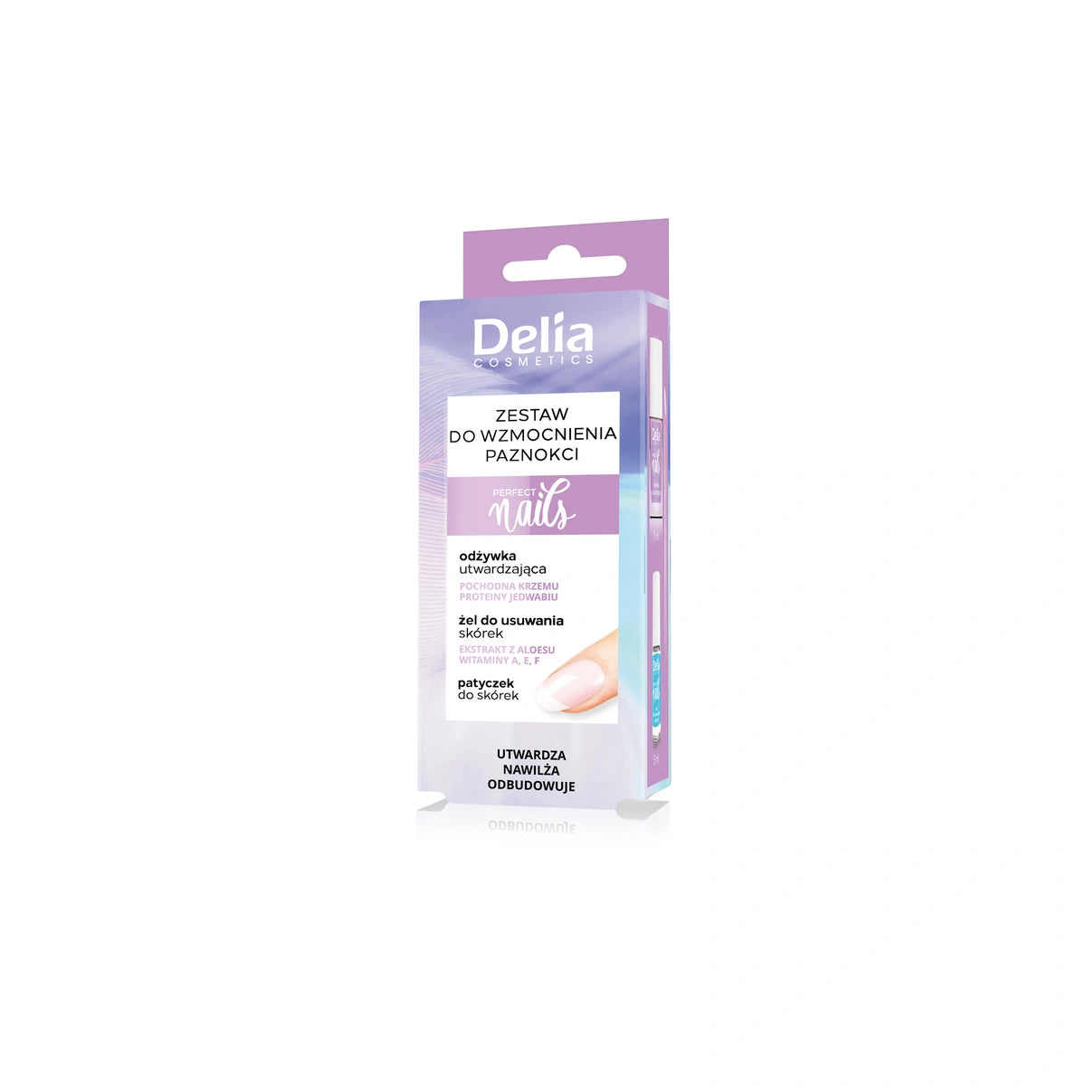 DELIA Rinkinys nagams stiprinti - Nagų lakas 11ml + Gelis 5ml + Lazdelė