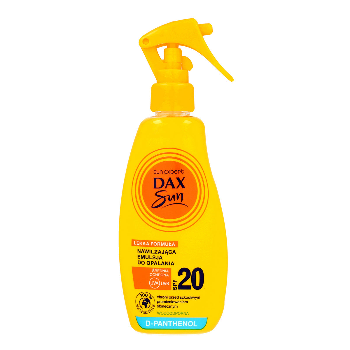 DAX Sun Drėkinanti saulės emulsija SPF 20 su d-panthenoliu purškime 200 ml