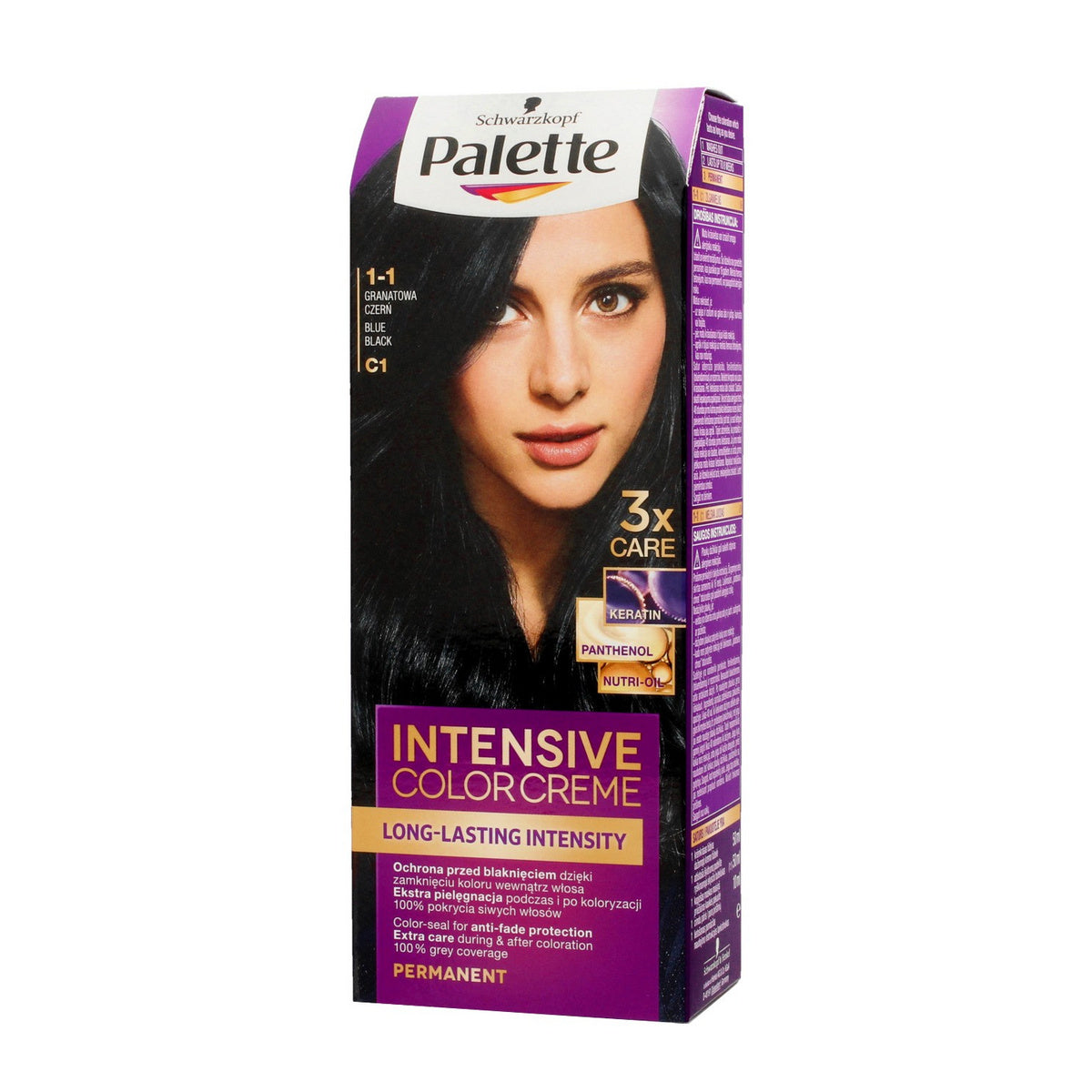 Palette Intensive Color Creme Multi Care Krem koloryzujący nr 1-1 (C1) - granatowa czerń 1op.