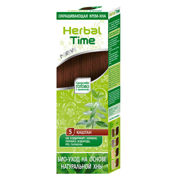 HERBAL TIME Natūrali henna 5 Kaštanas