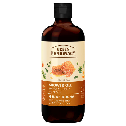 GREEN PHARMACY Dušo gelis - Manuka medus + Alyvuogių aliejus 500 ml