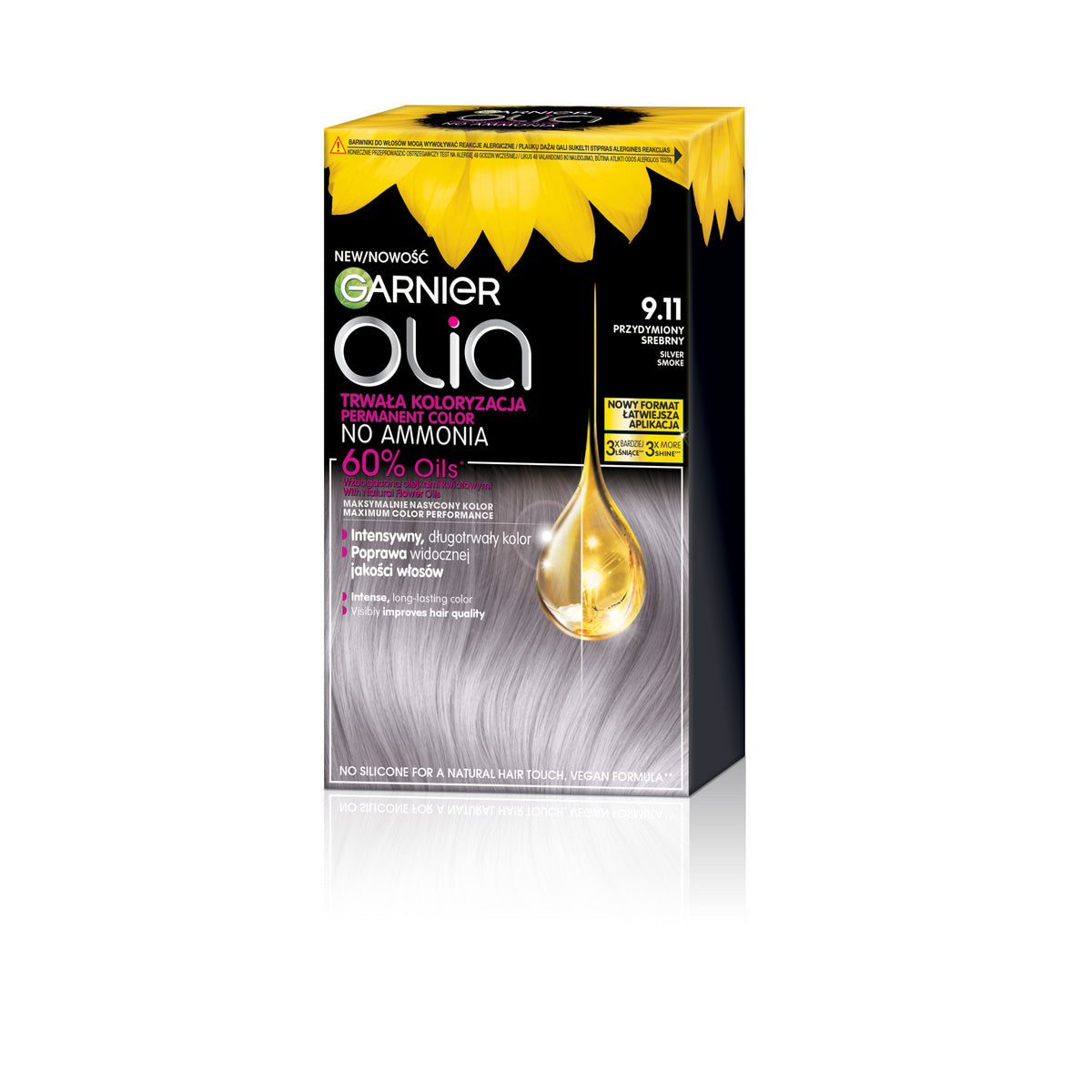 GARNIER Olia Plaukų dažai nr. 9.11 Sidabrinis dūmas