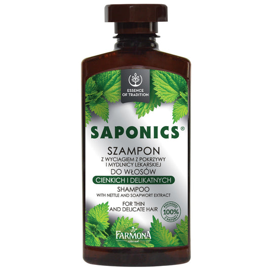 FARMONA Saponics Šampūnas su dilgėlių ekstraktu ploniems ir jautriems plaukams 330 ml