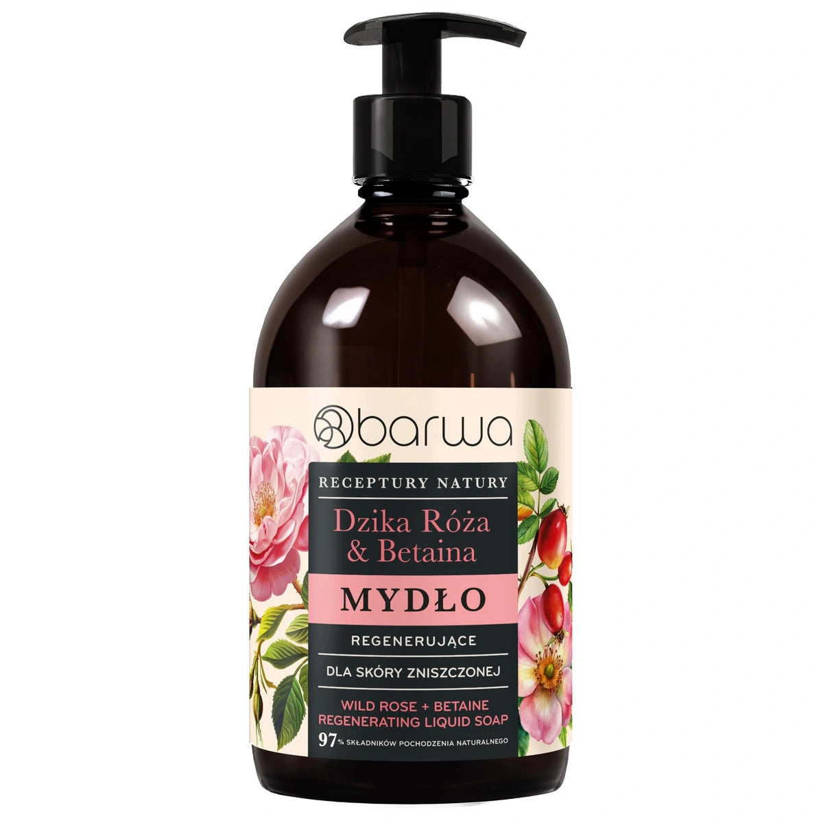 BARWA Receptury Natury Regeneruojantis skystas muilas - Š wild rožė & Betainas