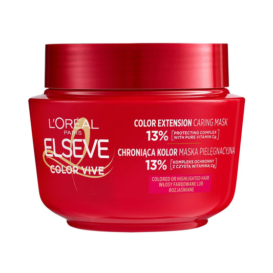 LOREAL ELSEVE Color Vive Spalvą sauganti kaukė dažytiems ir šviesinamiems plaukams 300 ml