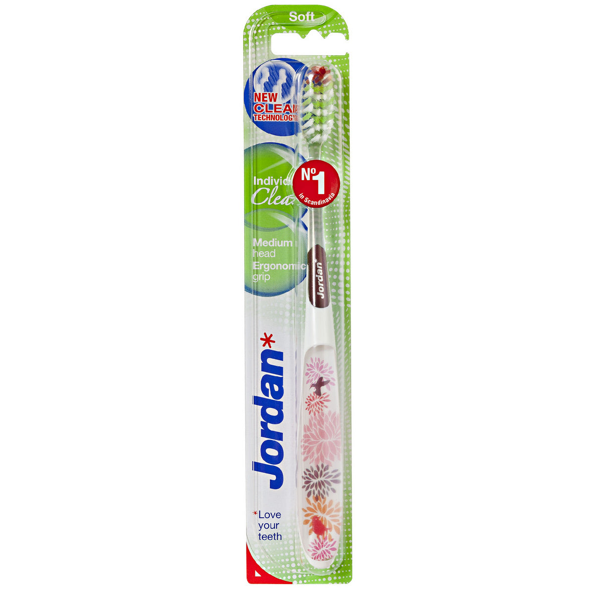 Jordan Dantų šepetėlis Individual Clean Soft 1vnt - mišri spalva