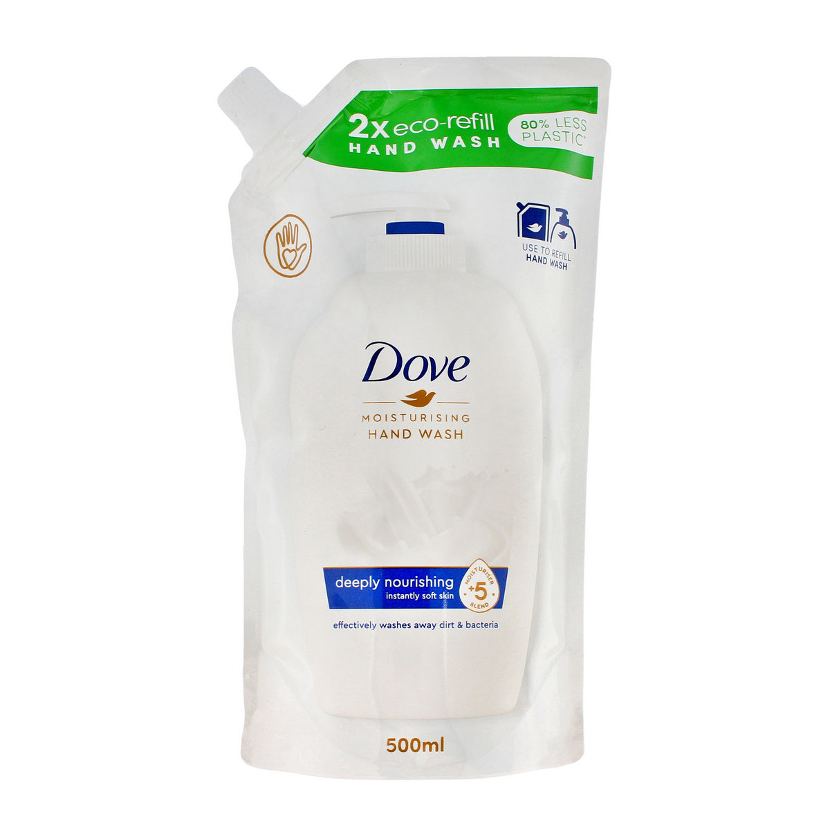 DOVE Giliai drėkinantis skystas muilas - atsargų 500 ml