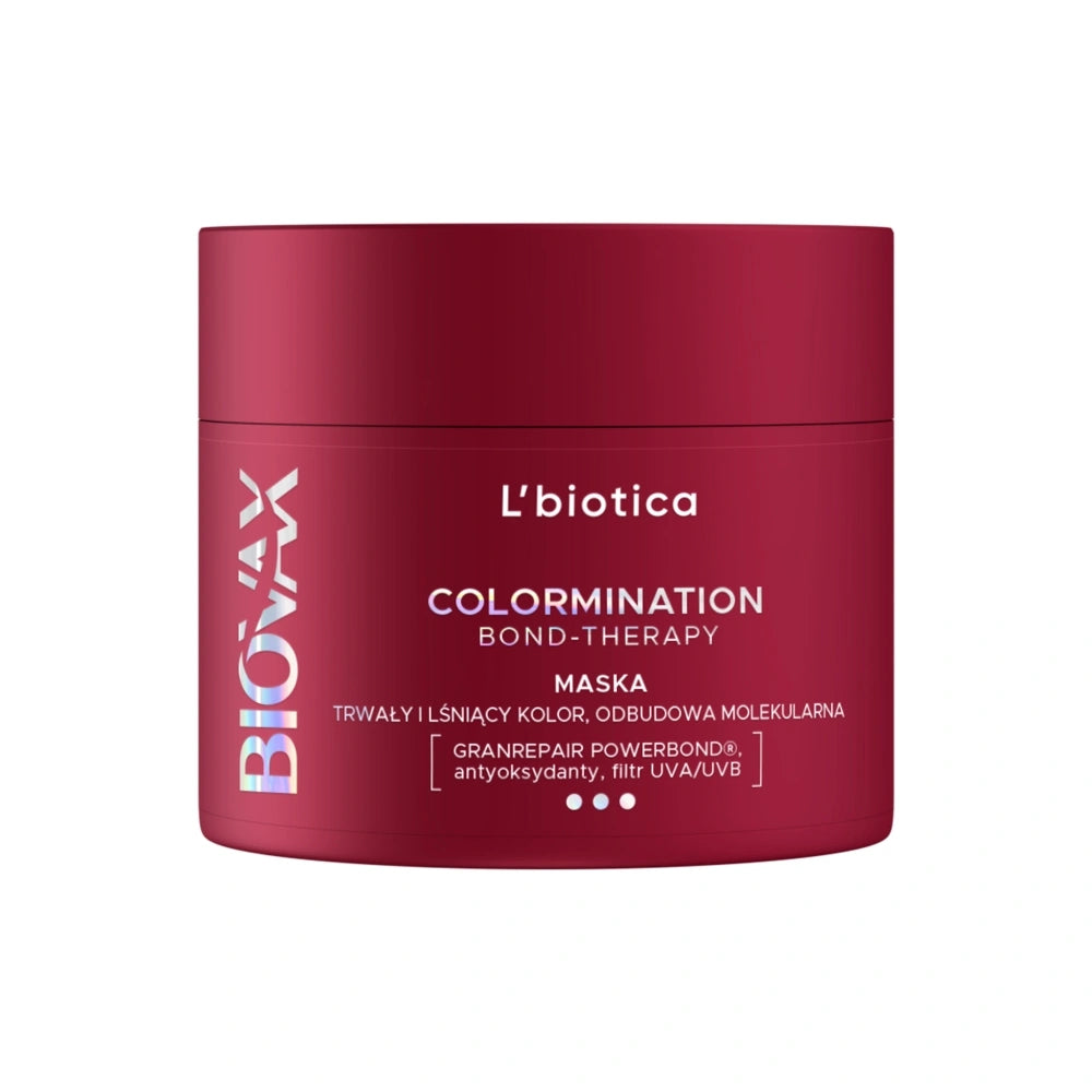 L'BIOTICA Biovax Colormination Bond Therapy atkurianti kaukė dažytiems plaukams 200 ml