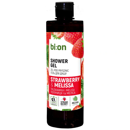 BIO NATURELL Kreminis gelis po dušu Braškė ir Melisa 473 ml