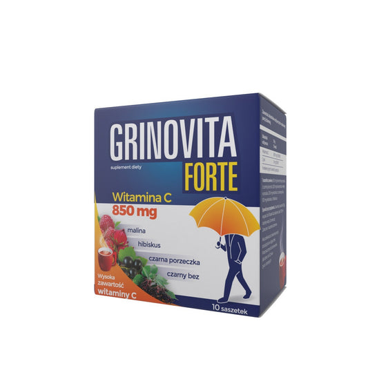 Grinovita Forte Maisto papildas Vitamin C 850g - arbata 1 pakuotė - 10 maišelių