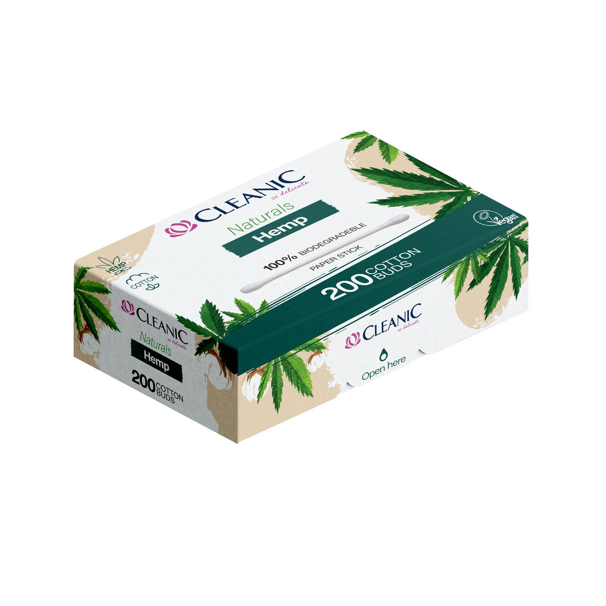 Cleanic Higieniniai pagaliukai Naturals Hemp 1op.-200vnt