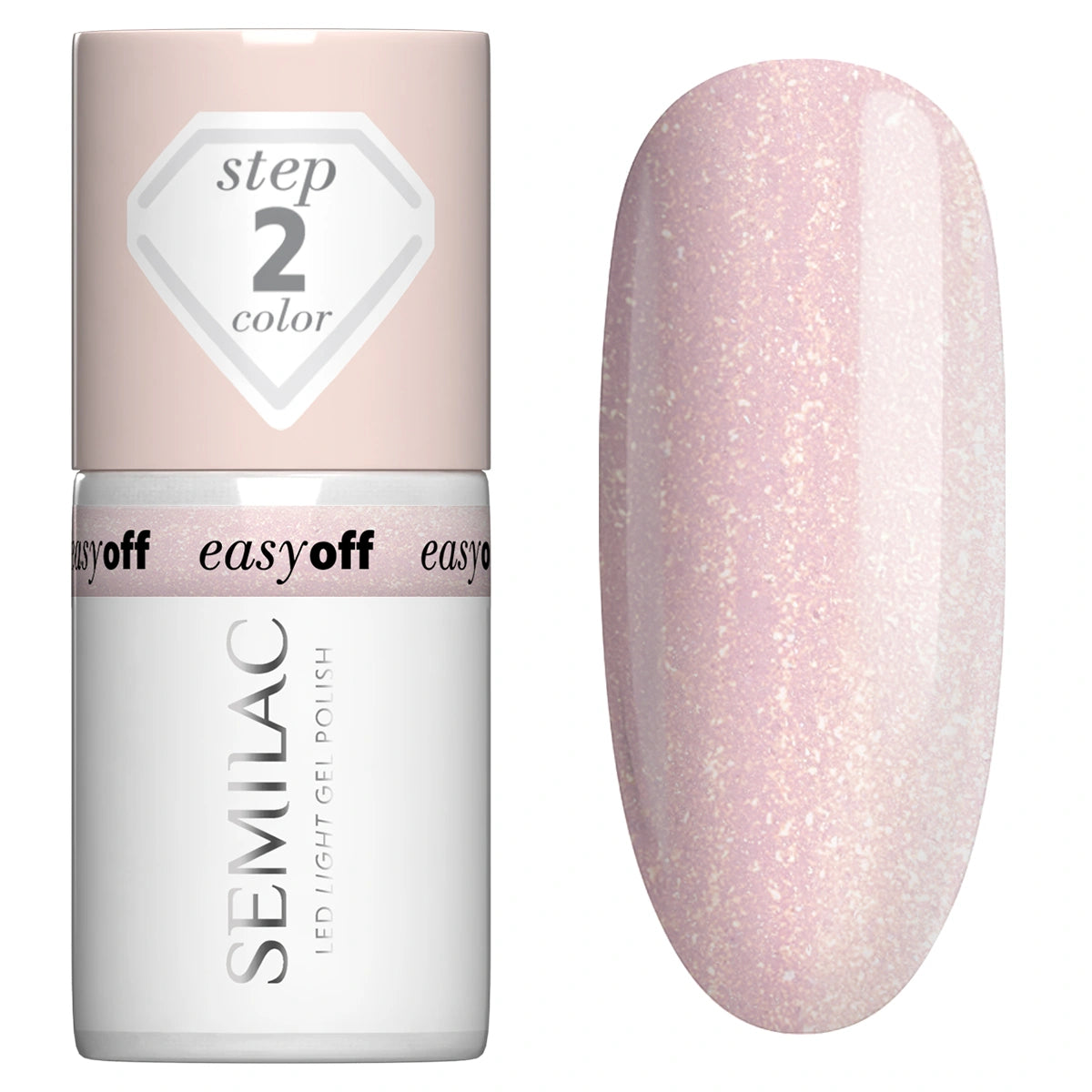 SEMILAC Easy Off Hibridinis lakas Led Light Glazed Milk 7 ml