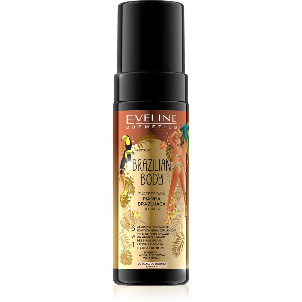 EVELINE Brazilian Body Ekspresinė bronzinimo putos kūnui 6w1 150 ml
