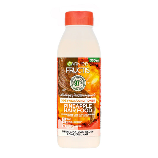 GARNIER Fructis Hair Food Ananas blizgį suteikianti kondicionierius ilgoms ir nuobodioms plaukams 350 ml